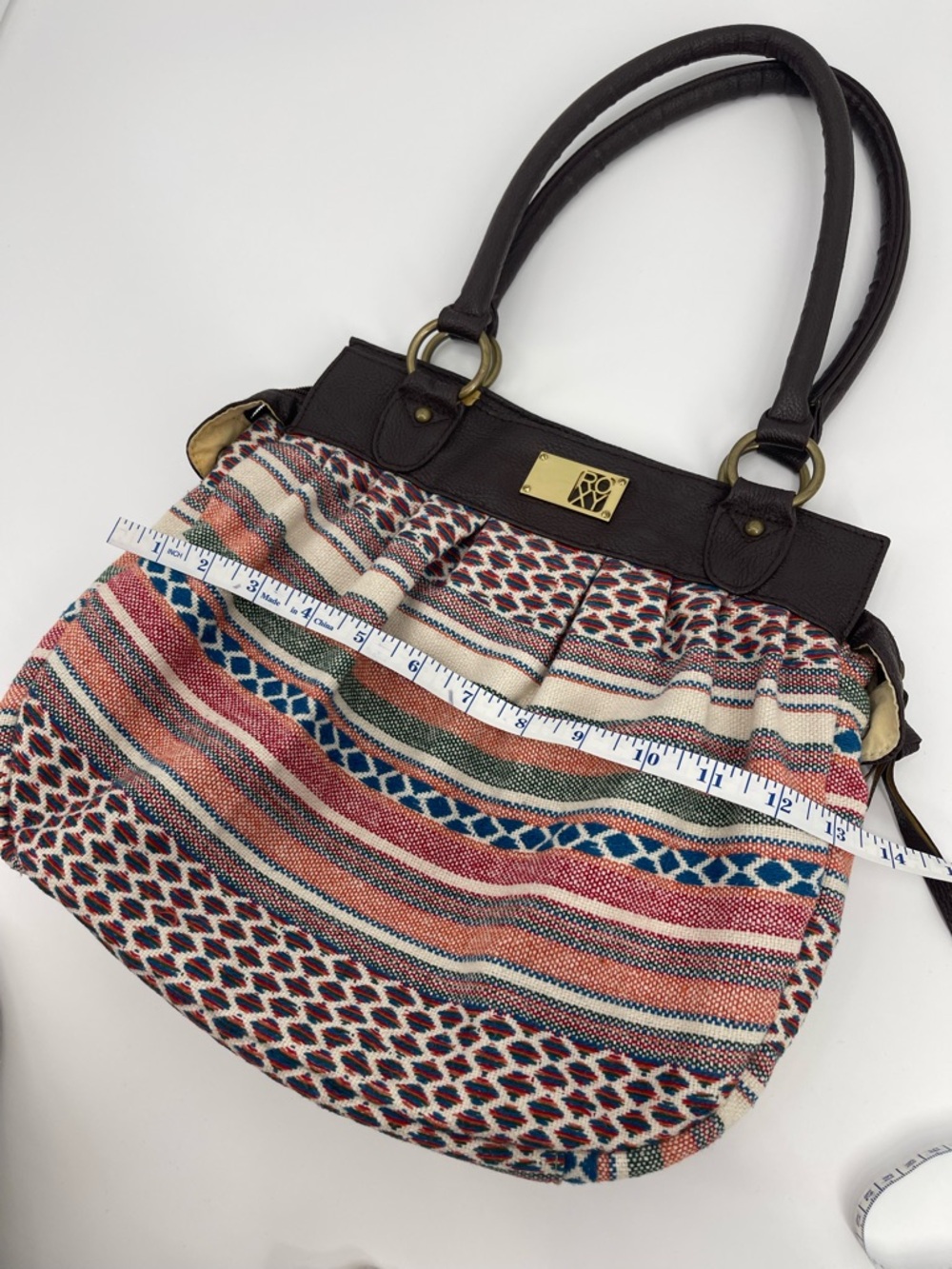 Roxy Boho Woven Shoulder Bag Eclectic Y2K Hobo Slouchy Effortless Southwestern - Picture 8 of 12